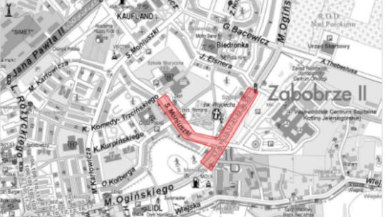 Czasowa zmiana organizacji ruchu na Moniuszki i Ogińskiego!!