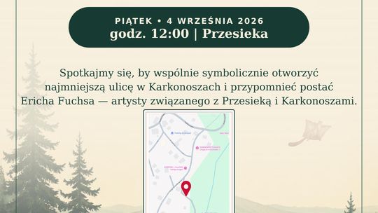 🆕Najmniejsza ulica w Karkonoszach otrzyma imię Ericha Fuchsa🆕