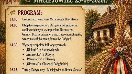 Zaproszenie na Dożynki w Gminie Lubomierz