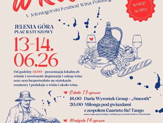 13–14 czerwca 2026 odbędzie się V Jeleniogórski Festiwal Wina Polskiego