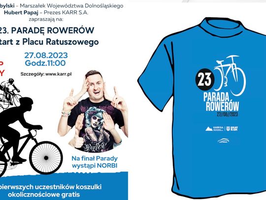 🚴‍♀️🚴🚴‍♂️ 𝟮𝟳 𝘀𝗶𝗲𝗿𝗽𝗻𝗶𝗮 o godz. 11:00 z Placu Ratuszowego w Jeleniej Górze wyruszy Parada Rowerów🚴‍♀️🚴