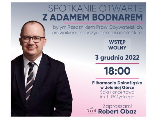  Adam Bodnar spotka się z mieszkańcami Jeleniej Góry