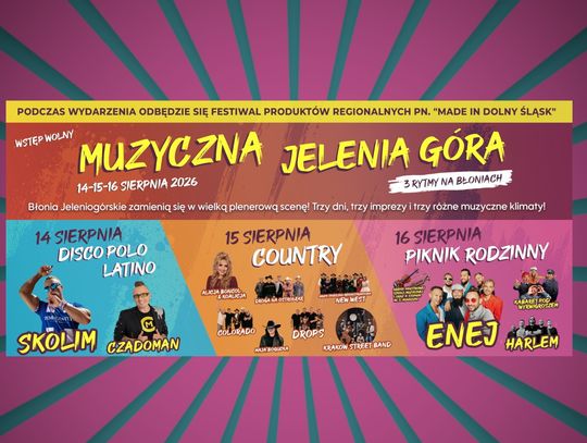 Co będzie się działo pierwszego dnia na "Muzycznej Jeleniej Górze"?