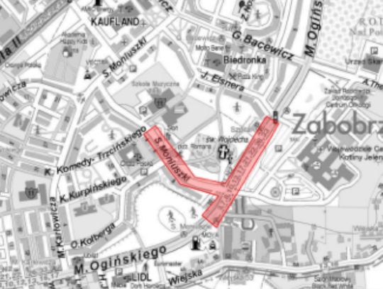 Czasowa zmiana organizacji ruchu na Moniuszki i Ogińskiego!!