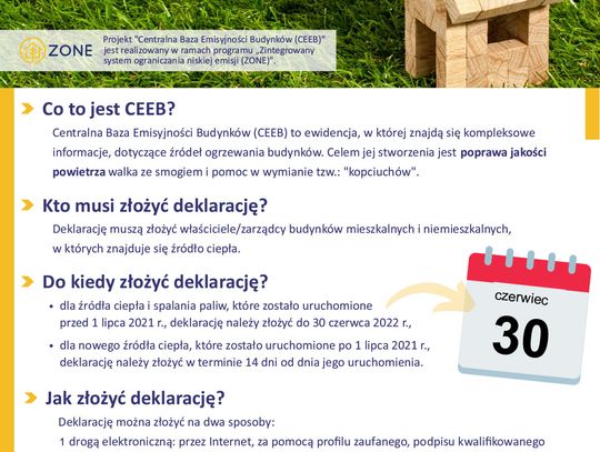 Deklaracje do Centralnej Ewidencji Emisyjności Budynków