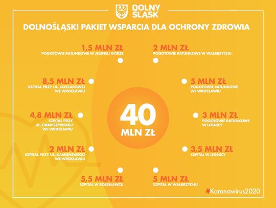 Jak rozdysponowane zostaną środki w ramach Dolnośląskiego Pakietu Wsparcia dla Ochrony Zdrowia?