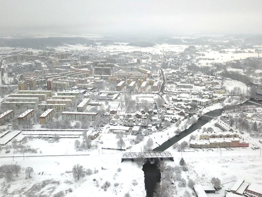 Jelenia Góra zimowo z drona