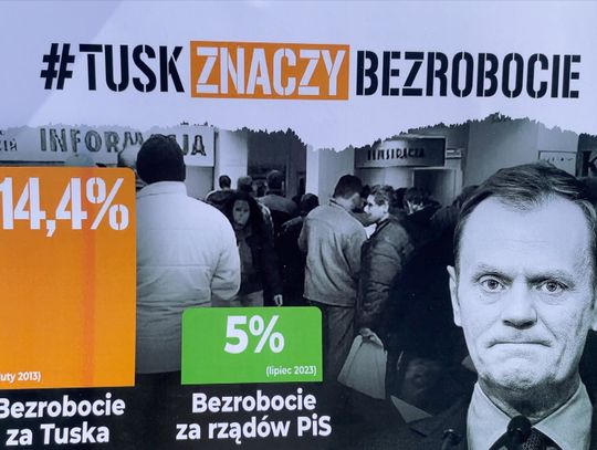 Konferencja PiS "Tusk znaczy bezrobocie"
