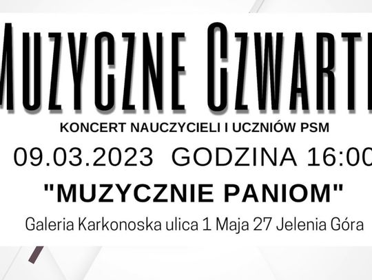 „Muzycznie Paniom” już 9 marca w Galerii Karkonoskiej