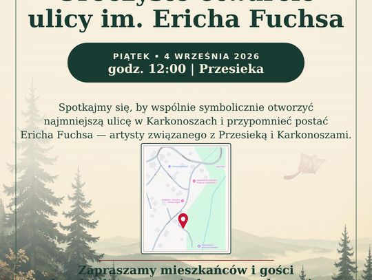 🆕Najmniejsza ulica w Karkonoszach otrzyma imię Ericha Fuchsa🆕