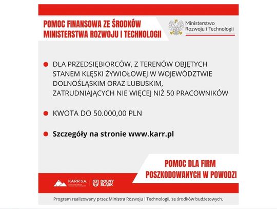 Pomoc dla przedsiębiorców poszkodowanych w powodzi - ważne informacje