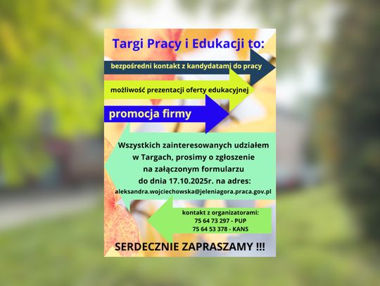 Poszukiwani wystawcy na Jesienne Targi Pracy i Edukacji