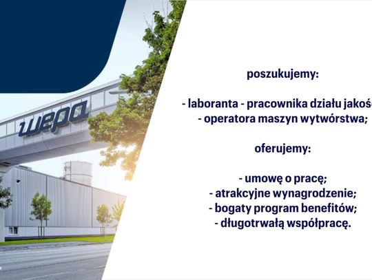 Poszukiwany: laborant - pracownik działu jakości oraz operator maszyn wytwórstwa
