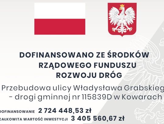Przebudowa ulicy Władysława Grabskiego – drogi gminnej nr 115839D w Kowarach