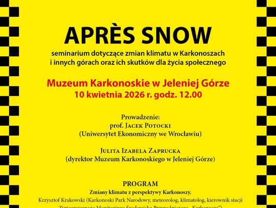 Seminarium Après Snow - 10 kwietnia 2026 o godz. 12:00 w Muzeum Karkonoskim w Jeleniej Górze