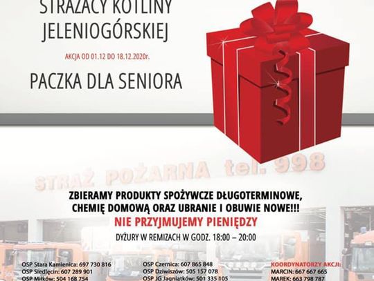 Strażacy zbierają dary na paczki dla seniorów