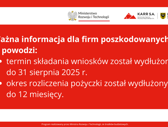 Twoja firma ucierpiała w powodzi i jeszcze nie skorzystałeś z pomocy finansowej?