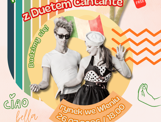 Wakacyjny koncert muzyki włoskiej i potańcówka w rytmach disco!