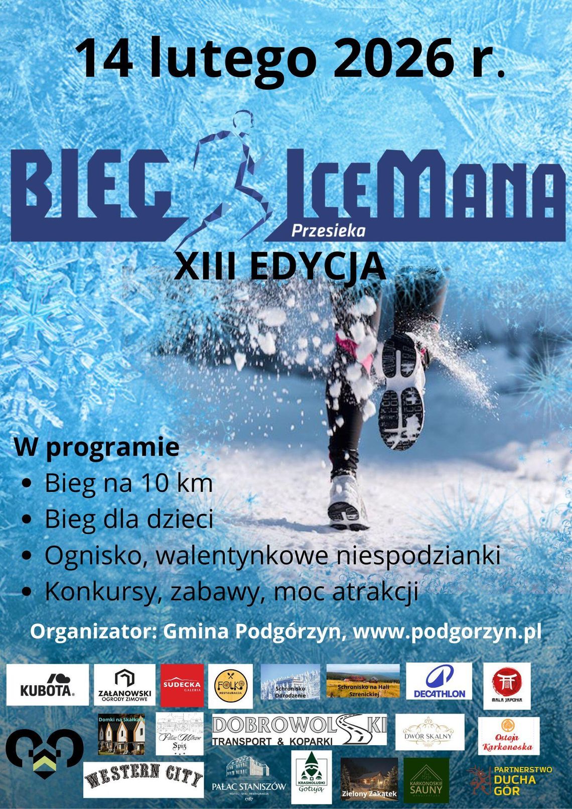 🏃‍♂️14 lutego w malowniczej Przesiece (Gmina Podgórzyn) odbędzie się kolejna edycja Biegu Icemana