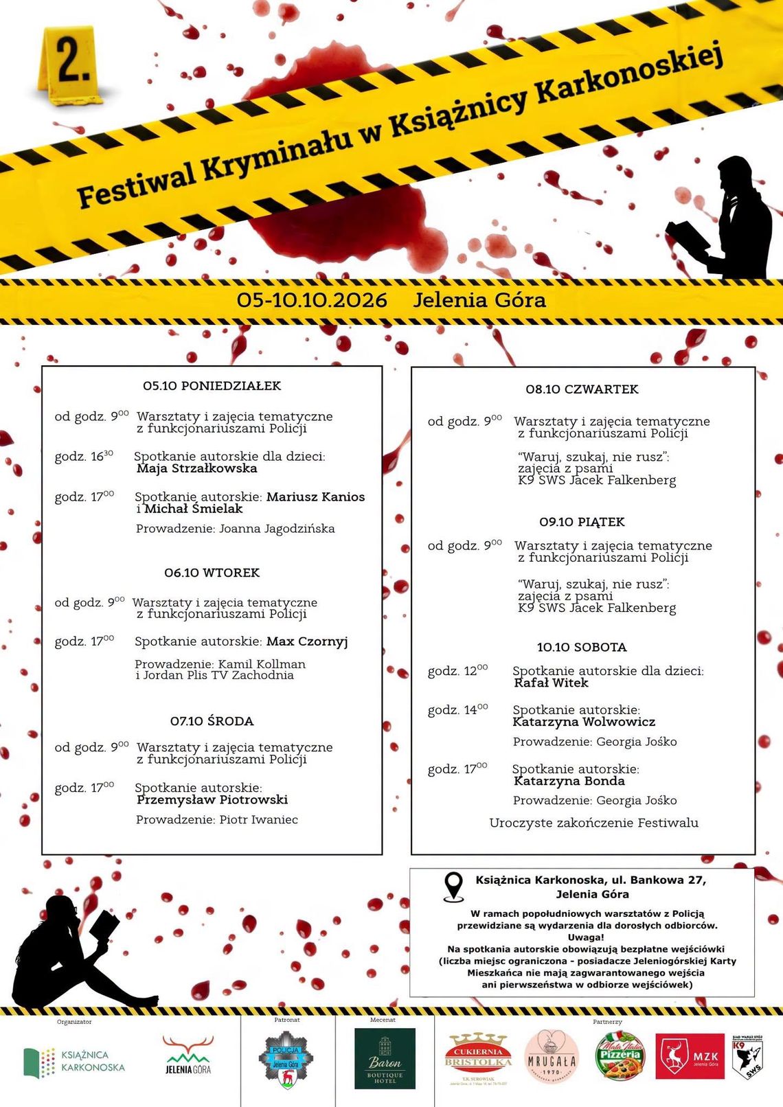💥2. Festiwal Kryminału w Książnica Karkonoska! Start: 05. 10. 2026, koniec 10. 10. 2026💥