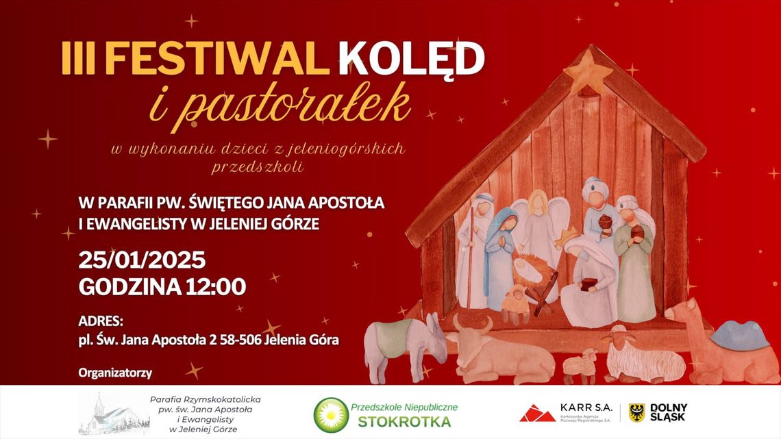25/01/2025/III Festiwal Kolęd i Pastorałek w wykonaniu dzieci z jeleniogórskich przedszkoli!
