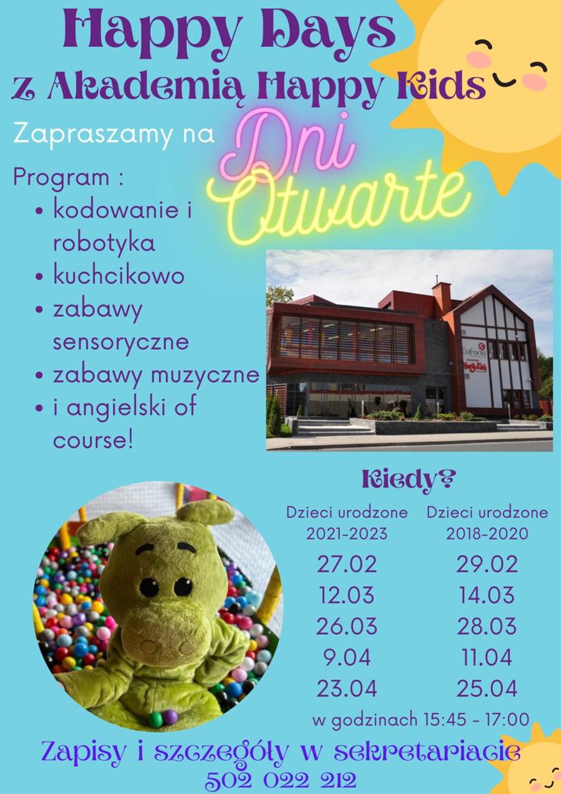 📍Akademia Happy Kids zaprasza na Dni Otwarte😺