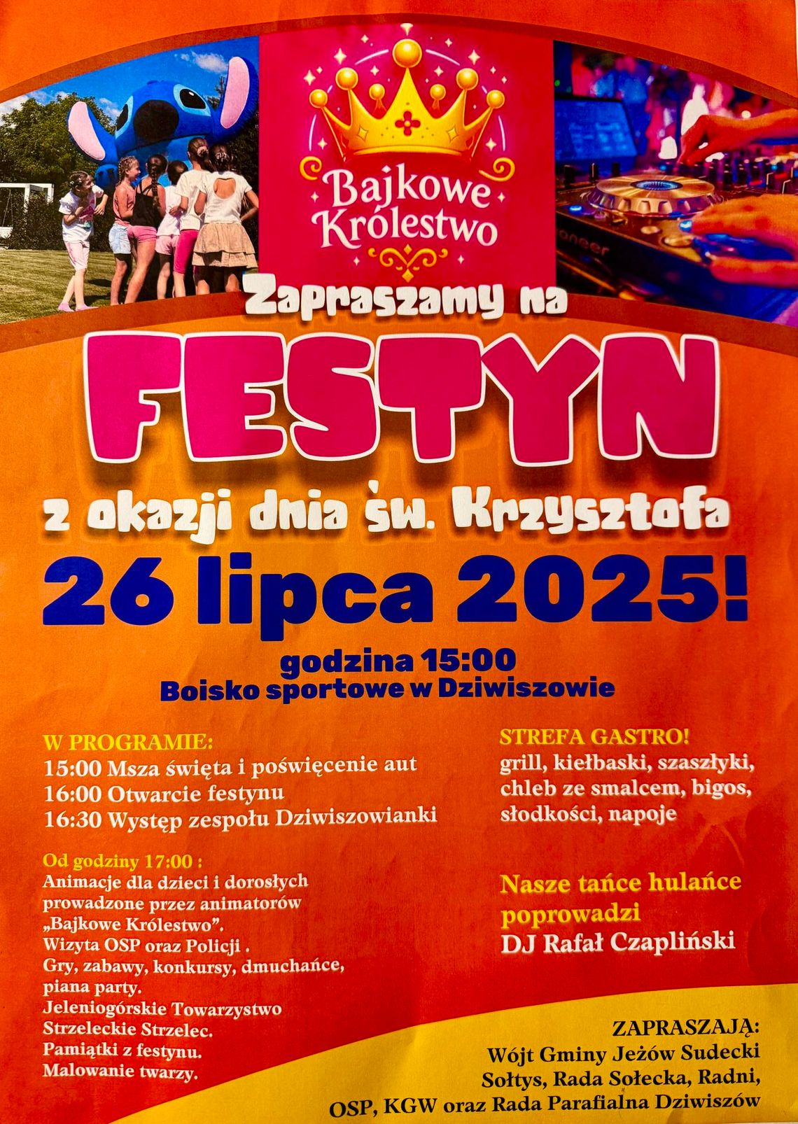 ℹ️ 𝟮𝟲 𝗹𝗶𝗽𝗰𝗮 𝟮𝟬𝟮𝟱 𝗿. 𝘄 𝗗𝘇𝗶𝘄𝗶𝘀𝘇𝗼𝘄𝗶𝗲 odbędzie się 𝗙𝗘𝗦𝗧𝗬𝗡 𝘇 𝗼𝗸𝗮𝘇𝗷𝗶 𝗱𝗻𝗶𝗮 św. Krzysztofa