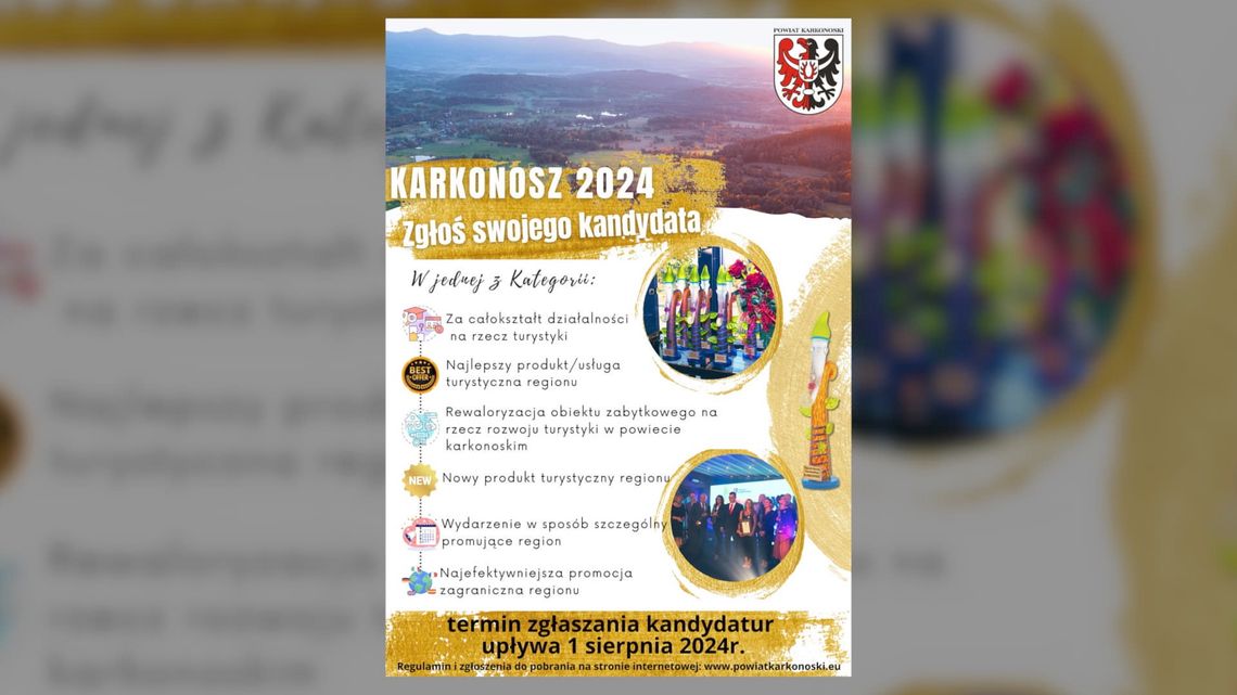 "Karkonosz” 2024 - zgłoś kandydata - termin upływa 1 sierpnia❗️