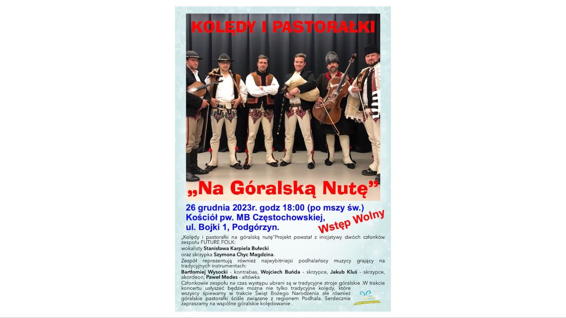 Koncert w góralskim wydaniu w Gminie Podgórzyn