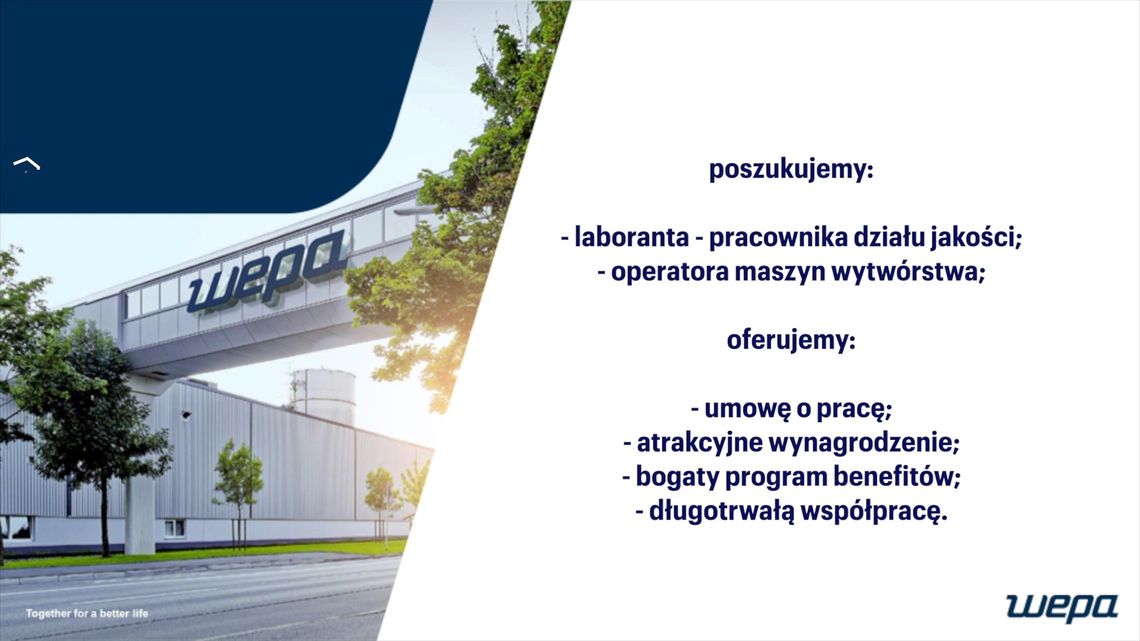 Poszukiwany: laborant - pracownik działu jakości oraz operator maszyn wytwórstwa Poszukiwany: laborant - pracownik działu jakości oraz operator maszyn wytwórstwa