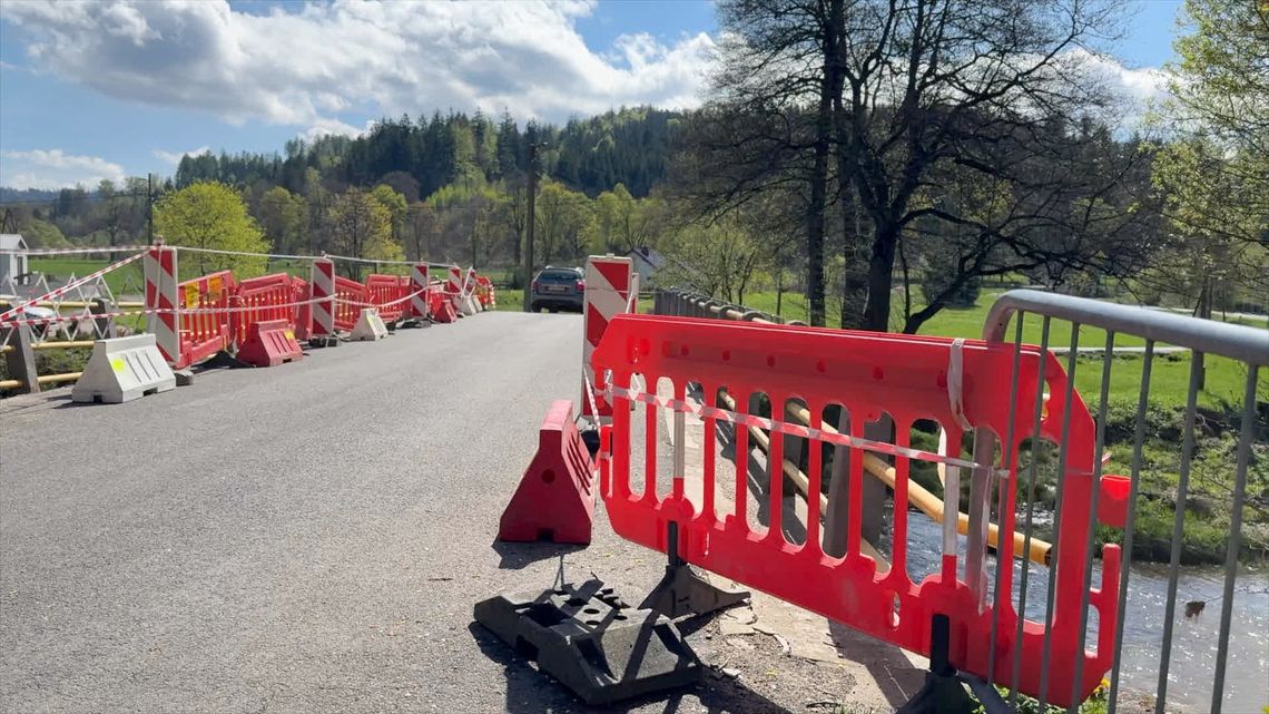 Ruch wahadłowy na moście w Trzcińsku