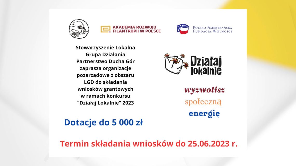 RUSZYŁ KONKURS DZIAŁAJ LOKALNIE 2023!