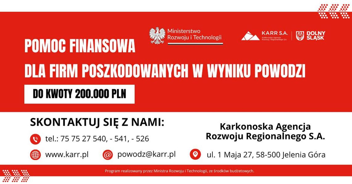 Skorzystaj z pomocy finansowej do 200.000,00 złotych