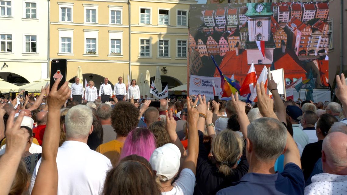 Wiec Donalda Tuska w Jeleniej Górze