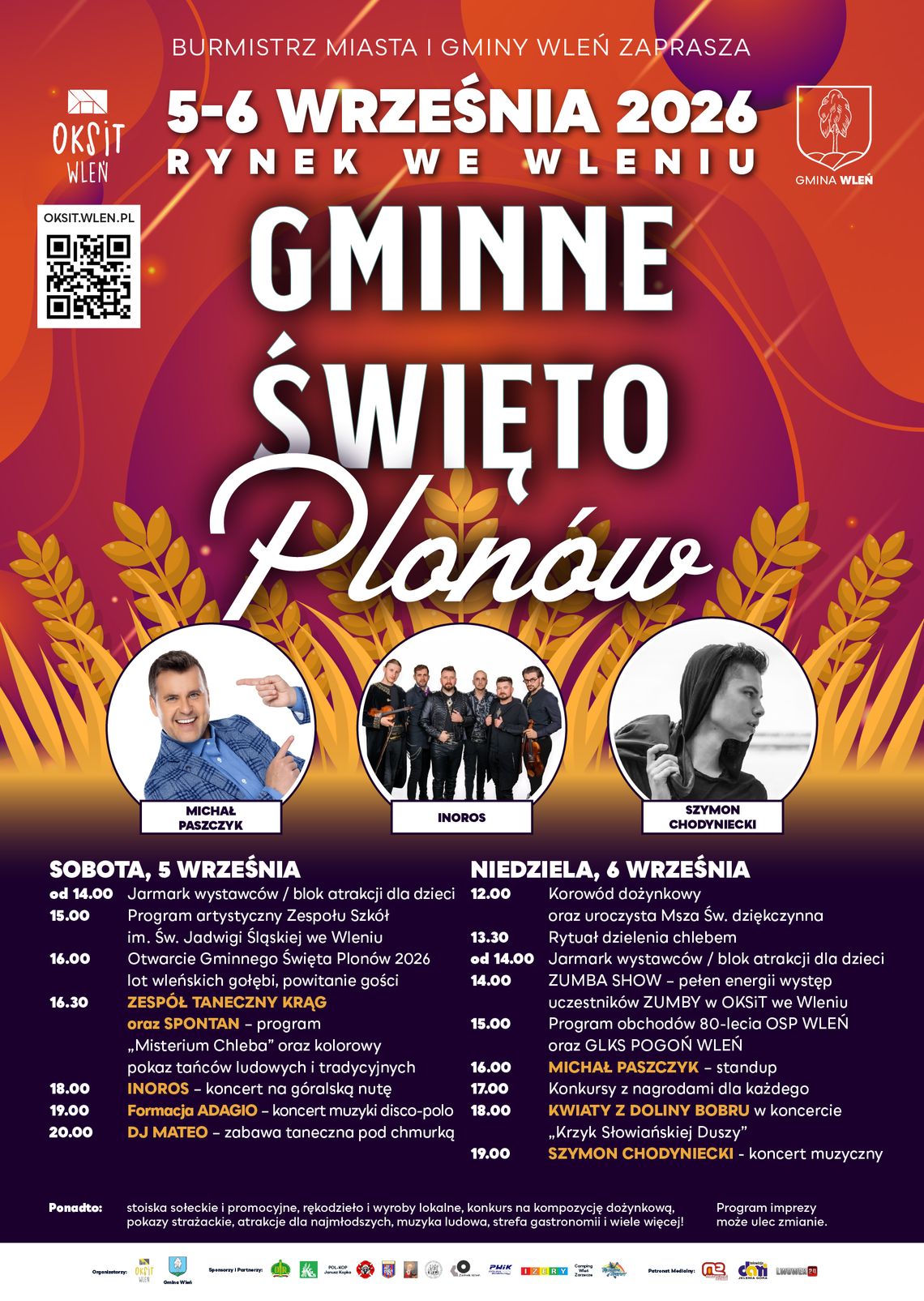 Zaproszenie na Gminne Święto Plonów we Wleniu